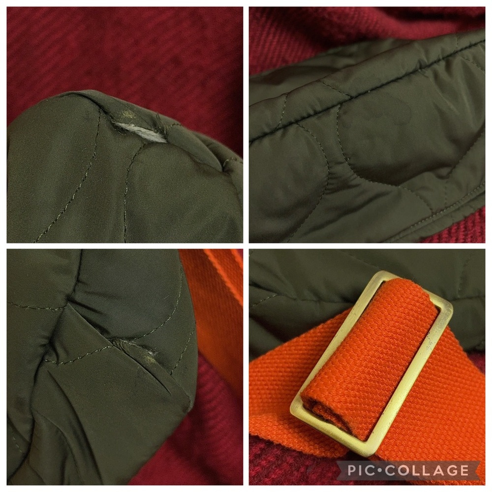 Parker Thatch Quilted Cross Your Heart Sling Bag Olive Nylon Rare - Picture 16 of 16
